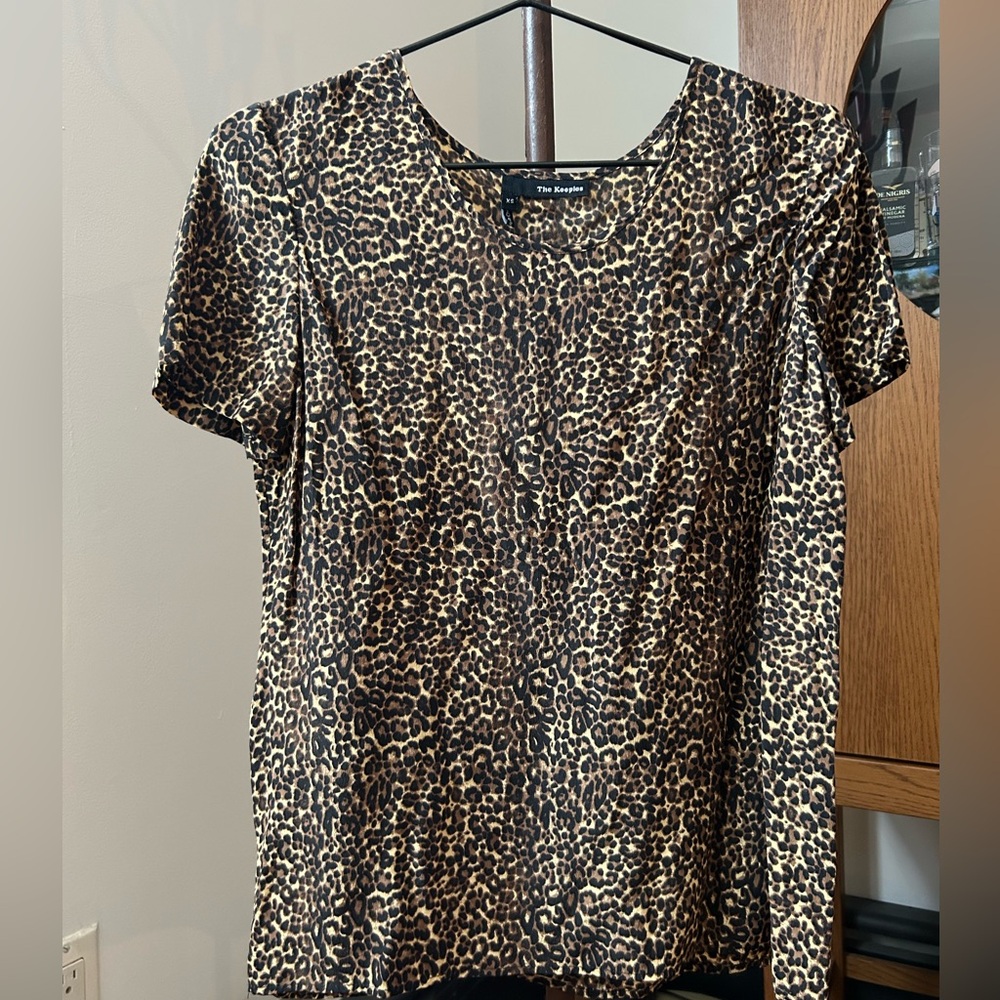 The kooples 100% silk leopard print top size xs